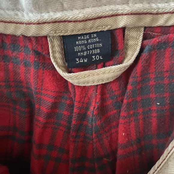 J.Crew Flannel Lined Broken In Men’s Tan Pants Cotton Regular Fit 34W 30L - Picture 8 of 13